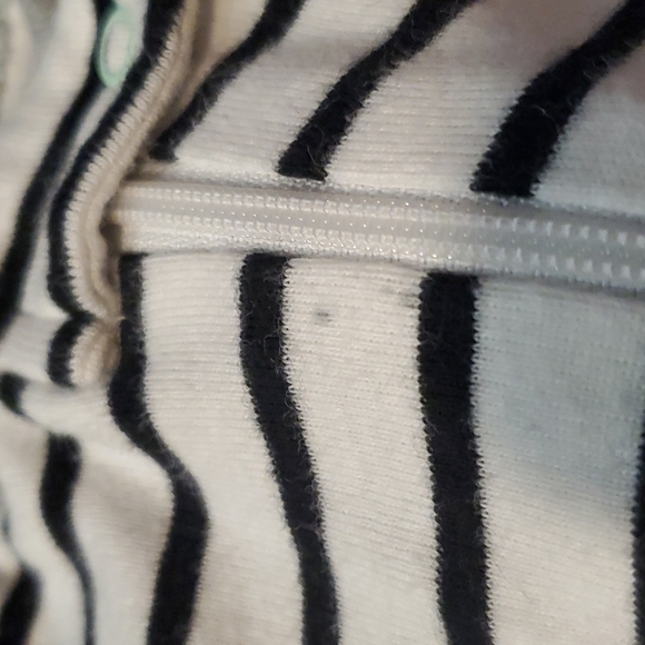 Cloud island new born footie pajamas. Grey and black stripes. - Picture 4 of 4